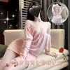 Vestido Ajustado de Tirantes Azules Ou Shilin Estilo Deseo Puro Uniforme Lencería Sexy Ropa de Dormir Seductora Uniforme