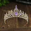 Coroa de Noiva Europeia e Americana Transfronteiriça Tiara Festa de Aniversário Faixa de Cabeça de Liga Pedras Strass Rainha Acessórios de Cabelo Coroa para Vestido de Casamento