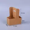 Soporte para vasos de cartón kraft blanco, flor, té de leche, café, soporte para vasos portátil, 2 4 vasos, se puede empalmar, embalaje para llevar