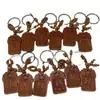 Llavero Colgante Zodiaco de Madera de Durazno Talla de Madera Segura Accesorios a Juego Llavero de Coche Colgante Cuadrado
