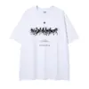 Ropa para Hombre Ins Retro Americano Camiseta Negra de Manga Corta con Hombro Caído, Estampado de Caballo en Racimo y Diseño de Letras, Peso Pesado Holgada Estilo High Street