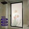Pegatina de Vidrio Esmerilado Translúcido de Protección de Privacidad de Narciso Naranja para Ventanas de Baño y Inodoro Pegatina Fresca