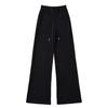 Pantalones anchos de pierna ancha para mujer, de estilo americano, con cintura alta y cordón ajustable, de punto, rectos y casuales, para otoño