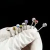 Clavo de lengüeta F136 diente interior doble cabeza barra recta tres garras circón胚球 bola bola bola aleación de titanio G23 joyería para perforación Puente de oreja