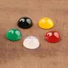 Anillo Incrustado de Piedra Suelta Cabujón Semiesférico Semiredondo Ágata Rojo Natural Forma de Huevo Fondo Plano Amarillo Verde Azul Negro Blanco