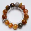 Tigre Ama PraiaPulseira de Ágata Amarela de Cristal Natural para Mulheres, Versátil Moda Casual Pulseira Fogos de Artifício Dourados Atacado