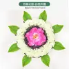 Suministros para Sacrificio del Día de Barrido de Tumbas Corona Simulada Corona Pequeña Flor para Tumba Superior Flor de Seda para Barrido de Tumbas Corona de Flores Artificiales Enredadera