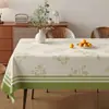 Toalha de Mesa de PVC com Padrão Floral Fresco Estilo Floresta, Impermeável, à Prova de Óleo, Resistente ao Calor, Retangular para Mesa de Jantar Doméstica
