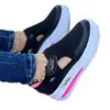 Zapatos Europeos y Americanos de Talla Grande para Mujer Transfronterizos Color Block Negro y Rosa Malla Hueca Suela Gruesa Zapatos Casuales Transpirables Zapatos Deportivos Venta al por Mayor