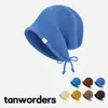Gorro de tricô estilo casual retrô para mulheres, outono e inverno, com bordas dobradas, afina o rosto, protege as orelhas, chapéu de lã, chapéu para clima frio