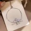 Brilhante Galáxia~Flor Pingente Pulseira Totalmente Diamantada Romântica de Alto Padrão Luxo Leve Design de Nicho Versátil Feminino Atacado
