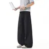 Verão 2026 Nova Marca Americana Tendência Estilo Old Money Calça Casual Curva de Linho Falso Respirável que Absorve o Suor Calça Longa de Linho Falso para Homens
