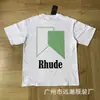 Versión Alta Transfronteriza Colección de Manga Corta Rhude Retro Americano Marlboro Streetwear Casual Holgado Pareja Camiseta de Cuello Redondo