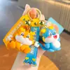 Llavero de Dragón Gordo Lindo Cadena de Llaves Festiva Navideña Colgante de Muñeco de Juguete de Moda Adornos Regalo Caja Sorpresa Regalo