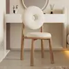 Cadeira de jantar em formato de donut doce estilo creme banquinho minimalista moderno para penteadeira cadeira de maquiagem de celebridade da internet quarto nórdico em casa cordeiro g