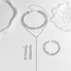 Colar Europeu e Americano Novo Estilo Full Diamond Multicamadas Joia Transfronteiriça Moda Simples Colar Longo com Franjas Colar Feminino