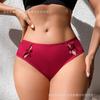Nueva Ropa Interior Cruzada para Mujer de Amazon Sexy Hueca Lazo Boda Borgoña Calzones para el Año de Nacimiento