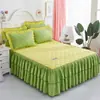 Serie de faldón de cama de algodón de color sólido lijado producto individual faldón de cama de algodón puro se puede combinar con suministro de faldón de cama de tres piezas de comercio exterior