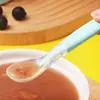 Cuchara Raspadora Doble para Barro para Bebés y Niños Pequeños, Cuchara Serrada para Frutas y Barro para Bebé, Herramienta para Comer Puré de Manzana