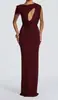 Vestido Personalizado de Cuerpo Largo, Nuevo Estilo Europeo y Americano, Diseño Hueco Irregular de Gran Venta, Vestido de Noche Ajustado para Mujer