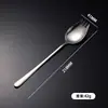 Cuchara para ensalada de acero inoxidable 304 transfronteriza cuchara integrada Tenedor de doble uso cuchara para plato principal Tenedor cuchara para fideos instantáneos Tenedor cuchara para ensalada de frutas