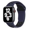 Correa de silicona bicolor compatible con Apple Watch S7, con hebilla transpirable y orificio para la muñeca, correa deportiva colorida disponible.