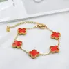Bestseller internacional pulseira trevo 13mm cor ouro 18K com madrepérola dupla face, novo estilo fashion, pulseira versátil e elegante