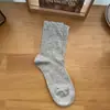 Calcetines Blancos de Encaje de Burbujas, Estilo Delgado con Moño, Calcetines de Malla Transpirable hasta la Pantorrilla, Calcetines Holgados Estilo Miu Estilo Universitario