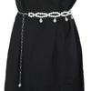 Cadena de cintura de perlas para mujer, cinturón de falda decorativo de alta gama que combina con todo, colgante con incrustaciones de diamantes de imitación, joyería para la cintura, cadena para pantalones.