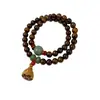 Pulsera de Semillas de Loto de Doble Círculo de Palo de Rosa Negro Pulsera de Cuentas de Oración de Raíz de Bodhi de Jade Blanco Accesorio para Mujer Pulsera de Madera de Nicho