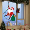 Pegatinas Decorativas Navideñas Vidrio Centro Comercial Tienda Arreglo de Ambiente Pegatinas para Puertas Pegatinas para Ventanas y Paredes Pegatinas para Ventanas de Árboles de Navidad