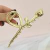 Grampo Tubarão Prata Dourado Rose Metal Presilha de Cabelo Elegante Elegante Pérola Strass Parte de Trás da Cabeça Acessórios de Cabelo Presilha Grande
