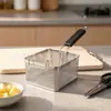 Nueva Cesta Cuadrada Francesa de Acero Inoxidable Engrosada Cesta para Freír Pollo Frito Red de Filtrado de Aceite Tamiz Red para Fritura Red de Fuga de Aceite Cesta de Filtrado de Aceite