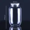 Taza de té de leche alta transparente para mascotas empaque de plástico para llevar botella gruesa en forma de U tarro de almacenamiento Fish Pot logo impreso en stock