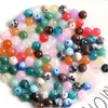 Cuentas Redondas Acrílicas de Dos Tonos Degradado de 8-14 mm con Agujero Recto, Cuentas Sueltas para Manualidades Hechas a Mano, Cadena para Teléfono, Accesorios de Pulsera