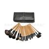 Fábrica al por mayor, juego de 24 pinceles de maquillaje de color rosa y negro, herramientas de belleza con estuche de cuero.