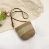 Bolso de Mano Tejido Vintage Nuevo 2026 Bolso Cruzado Pequeño a Rayas Bolso de Paja Bolso de Playa Bolso de Hombro Único para Viajero
