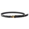 Abrigo Estilo Retro Cinturón Delgado Decorativo de Metal para Faldas de Mujer Cinturón de Piel de Vaca Genuina para Pantalones de Traje de Negocios