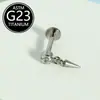 Brincos de Piercing Modelo Novo 2025 em Titânio F136, Piercings de Hélice, Piercings Labiais, Pingentes de Cone Pontiagudo Gota d'Água 16g Produtos de Piercing em Estoque