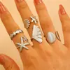 Conjunto de Anillos Irregulares de Estrella de Mar de Verano Estilo Vacaciones en la Playa del Océano Personalidad de Nicho Anillo de Alta Gama para Mujeres Ajustable