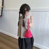 Bolso de Mano para Niñas Color Caramelo Bolsa de Cosméticos Billetera de Mano Simple Corazón Lindo y Elegante Bolso de Mano