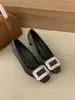 2025 Nuevo Estilo Estilo Celebridad Boca Baja Punta Cuadrada Zapatos de Tacón Alto para Banquetes Mujer Hebilla de Diamante de Agua Zapatos de Tacón Medio Delgados Sexy de una Sola Pieza