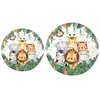 Festa de Aniversário Tema Animais da Selva Florestal Copos de Papel, Guardanapos de Papel, Pratos de Papel, Faixa, Conjunto de Toalha de Mesa Decorações