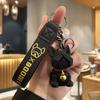 Chaveiro de balde de método personalizado criativo geométrico Bulldog corda de couro chaveiro de carro acessórios para pendurar bolsa de casal presente atacado