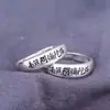 Anillo de Buda Namo Amitabha Plateado para Hombres y Mujeres, Anillo Ajustable, Anillo de Pareja Simple Retro, Venta Directa del Fabricante