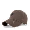 Novo Boné de Baseball Lavado com Letra Bordada Masculino e Feminino Vintage Coreia do Sul Chapéu Buraco Casual Face Pato Boné de Aba