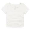 Ropa de yoga para primavera y verano 2024, top deportivo ajustado para mujer, cuello en V, manga corta sin costuras, con almohadilla para el pecho