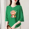 Comercio exterior transfronterizo ropa de maternidad, camiseta de manga tres cuartos para mujeres de mediana edad y mayores, holgada, casual, top básico versátil
