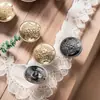 Botões Metálicos Embotados Estilo Britânico para Suéteres e Casacos, Botões Decorativos Costurados à Mão com Toque de Luxo, Acessórios de Roupas para DIY
