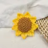 Flor de sol de lana tejida a mano transfronteriza flor de sol en maceta flor artificial decoración de escritorio regalo del día del maestro